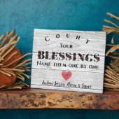 Zählen Sie Ihre Segnungen rustikale Erntedank Fami Fotoplatte (Seite)
