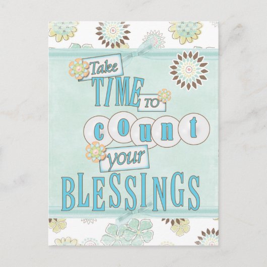Zählen Sie Ihren Segen Postkarte (Vorderseite)