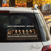 Zählen Sie Ihren Segen rustikalen Ziegenzaun Fensteraufkleber