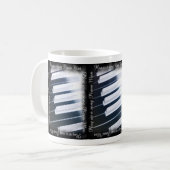 Zahlen Sie uns a-Lied Klavier-Mann-Tasse Kaffeetasse (Vorderseite Links)