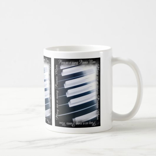 Zahlen Sie uns a-Lied Klavier-Mann-Tasse Kaffeetasse (Rechts)