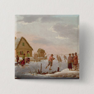 Zahlen Skaten in einer Winter-Landschaft Button