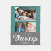 Zählen unserer Segnungen | Familienfotomaterial Fleecedecke (Vorderseite)