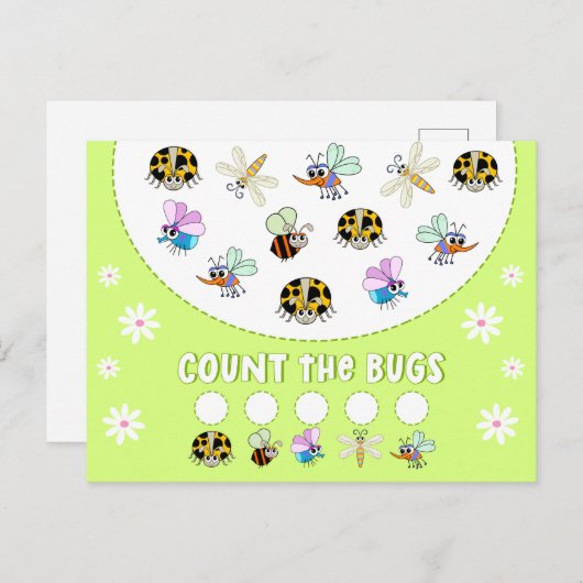 Zählen von Fehlern Kinder Math Learning Activity Postkarte (Vorne/Hinten)