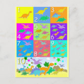 Zählen wir mit Dinosauriern mit den Nummern 1 bis  Postkarte (Vorderseite)