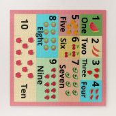 Zahlen zählen Früchte bunte Kinder Puzzle (Horizontal)