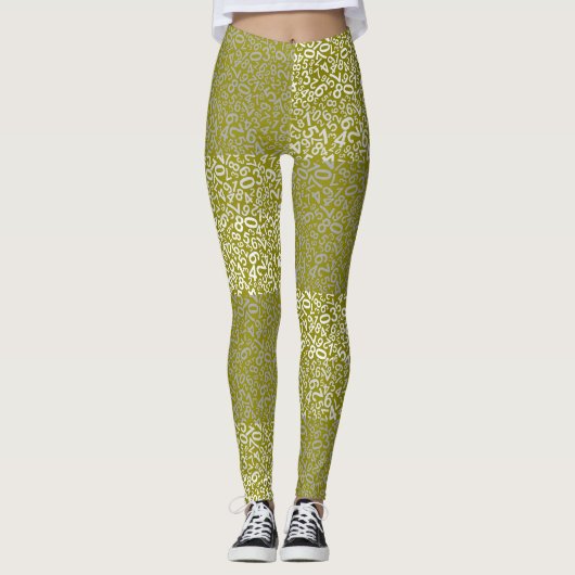 Zahlenmuster 01 b DYellow BG Leggings (Vorderseite)