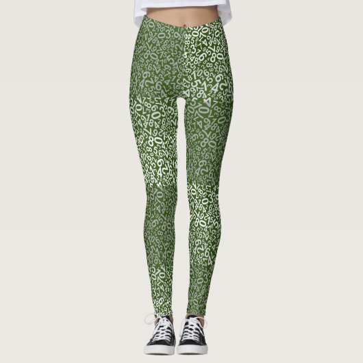 Zahlenmuster 01 b GDreen BG Leggings (Vorderseite)
