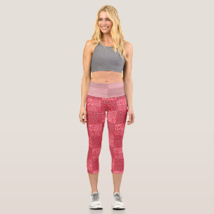 Zahlenmuster 01 b Rote BG Capri Leggings