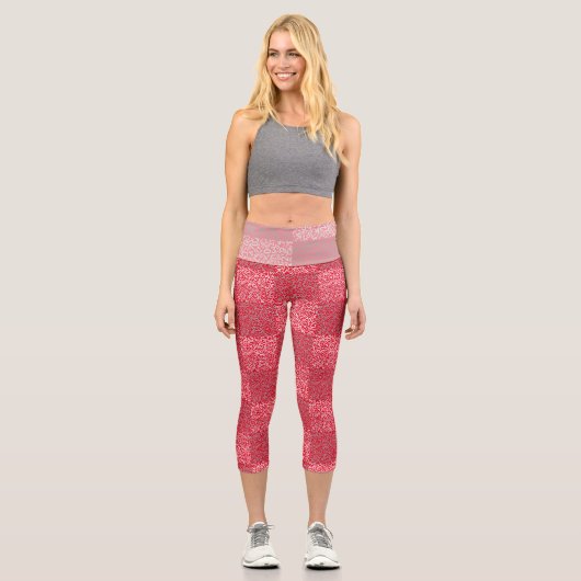 Zahlenmuster 01 b Rote BG Capri Leggings (Vorderseite)