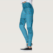 Zahlenmuster 01 mit hellblauem Hintergrund Leggings (Links)
