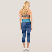 Zahlenmuster 01 w Blauer BG Capri Leggings (Rückseite)