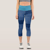 Zahlenmuster 01 w Blauer BG Capri Leggings (Vorderseite)