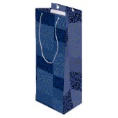 Zahlenmuster 01 w Dblue BG Geschenktüte Für Weinflaschen (Rückseite Schrägansicht)