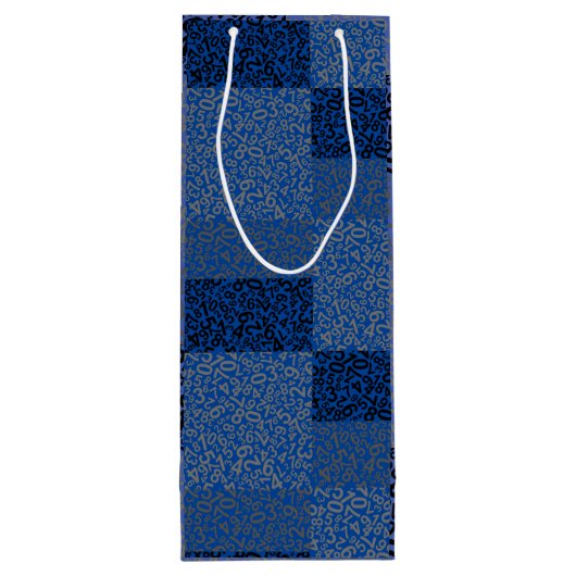 Zahlenmuster 01 w Dblue BG Geschenktüte Für Weinflaschen (Rückseite)