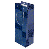 Zahlenmuster 01 w Dblue BG Geschenktüte Für Weinflaschen (Vorderseite Schrägansicht)