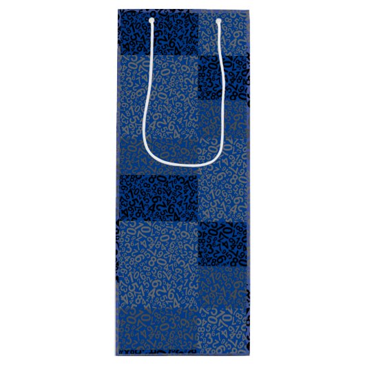 Zahlenmuster 01 w Dblue BG Geschenktüte Für Weinflaschen (Vorderseite)