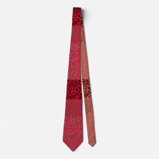 Zahlenmuster 01 w Roter BG Krawatte (Vorderseite)