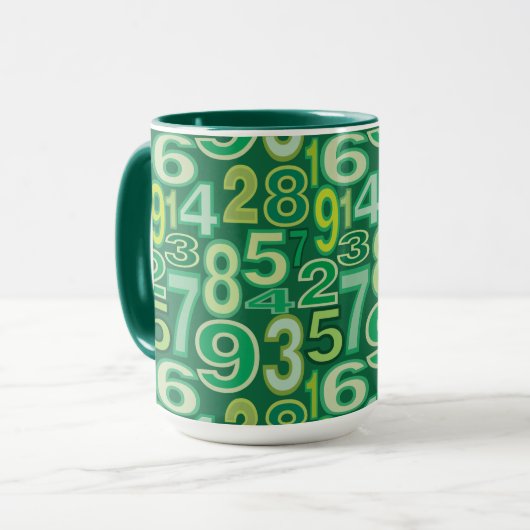 Zahlenmuster Tasse (Vorderseite Links)