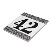 Zahlenteile geometrischer Rahmen schwarz-weiß Fliese (Seite)