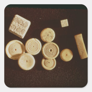 Zähler und Würfel, Gallo-Römisch Quadratischer Aufkleber