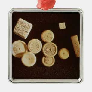 Zähler und Würfel, Gallo-Römisch Silbernes Ornament