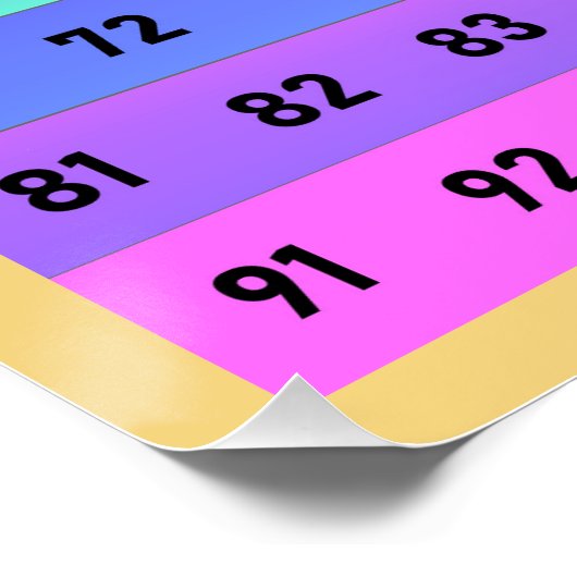 Zahlreiche Hundert Chart School Art farbenfroh gel (Ecke)