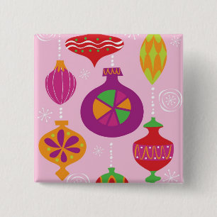 Zahlreiche Weihnachtsdekoration illustriert im Button