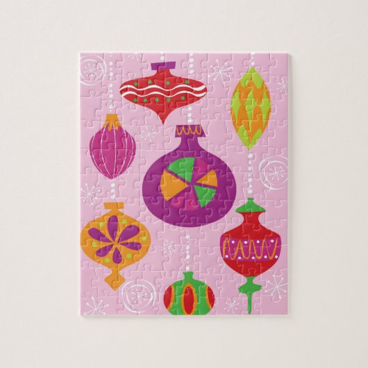 Zahlreiche Weihnachtsdekoration illustriert im Puzzle (Vertikal)