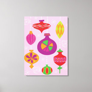 Zahlreiche Weihnachtsdekorationen illustriert Leinwanddruck