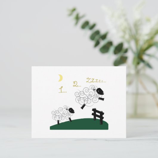 Zählschaf Postkarte (Stehend Vorderseite)