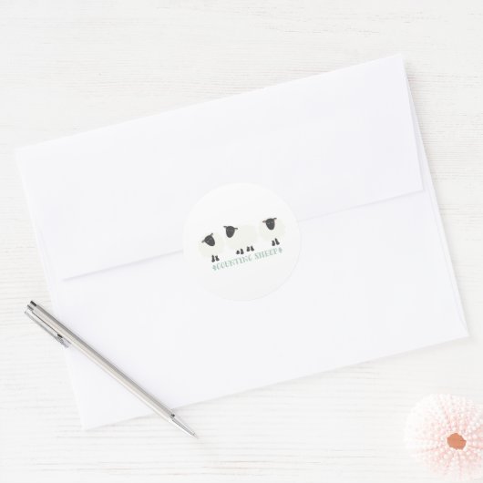 Zählschaf Runder Aufkleber (Umschlag)