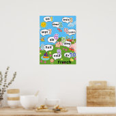 Zählung 1 bis 10 in Französisch Poster (Küche)
