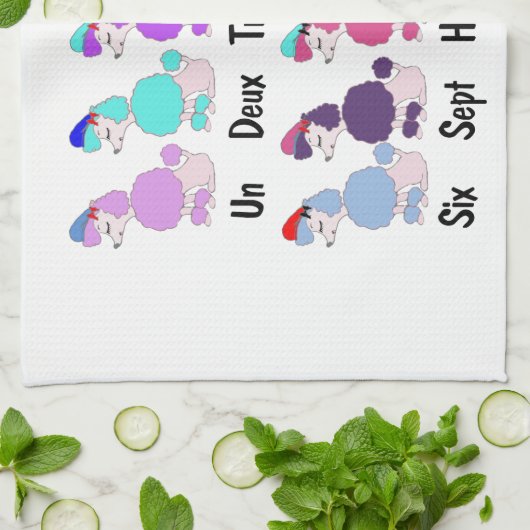 Zählung des französischen Pudels Geschirrtuch (Gefaltet)