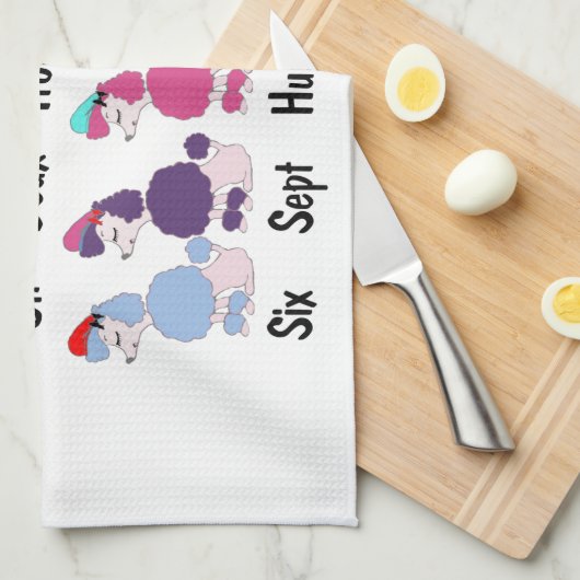 Zählung des französischen Pudels Geschirrtuch (Viertel Falte)