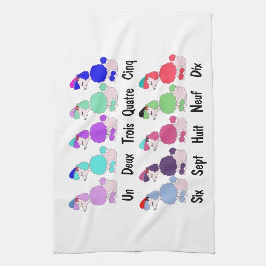 Zählung des französischen Pudels Geschirrtuch (Vertikal)