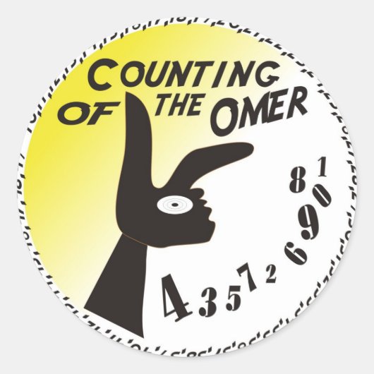 Zählung des Omers Runder Aufkleber (Vorderseite)