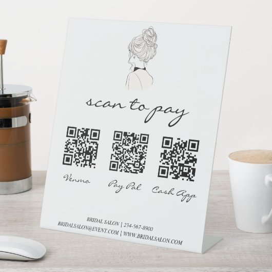 Zahlung des QR-Codes für Hochzeitssalon-Verkäufer Sockelschild (In Situ)