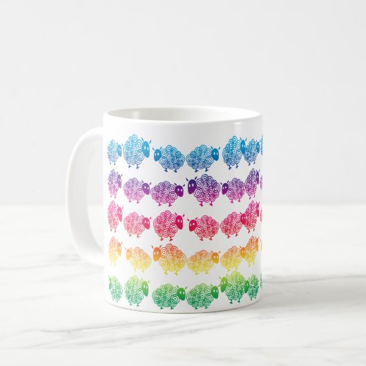 Zählung die Schafe, Schafe zählend Kaffeetasse (Vorderseite Links)