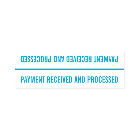 "ZAHLUNG ERHALTEN UND VERARBEITET" Briefmarke aus Permastempel (Design)