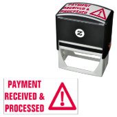 "ZAHLUNG ERHALTEN UND VERARBEITET" & Warnsymbol Permastempel (Beispiel)