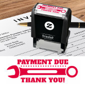 Zahlung fällig Vielen Dank! WRENCH-Briefmarke Permastempel