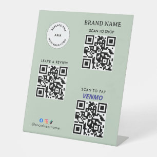 Zahlung Firmenlogo, Website Alles in Einem Qr-Co Sockelschild