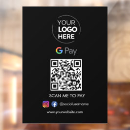 Zahlung mit dem Google Pay QR Code | Scannen, um s Fensteraufkleber