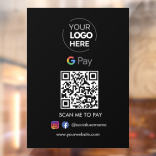 Zahlung mit dem Google Pay QR Code Scannen, um s Fensteraufkleber