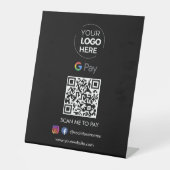 Zahlung mit dem Google Pay QR Code | Scannen, um s Sockelschild (Vorderseite)
