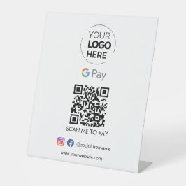 Zahlung mit dem Google Pay QR Code | Zur Bezahlung Sockelschild