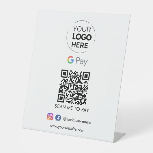 Zahlung mit dem Google Pay QR Code | Zur Bezahlung Sockelschild (Vorderseite)