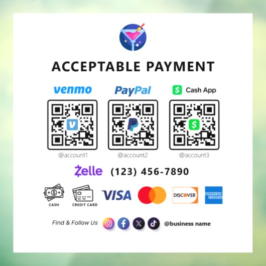 Zahlung mit MehrQR-Code | White Scan to Pay Pedest Fensteraufkleber (Blatt 3)