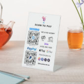 Zahlung mit MehrQR-Code | White Scan to Pay Pedest Sockelschild (In SItu)